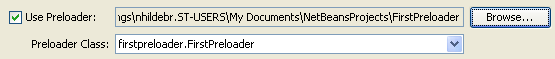 Screenshot of NetBeans Preloader option